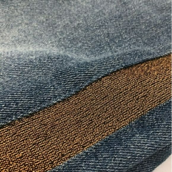 7 For All Mankind Ankle Skinny Jean High Waist Gold Stripe Blue Women's 27 - Picture 10 of 15